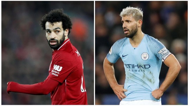 Duel Manchester City vs Liverpool akan menjadi ajang adu tajam duo penyerang Sergio Aguero dan Mohamed Salah.