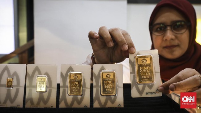 Harga emas PT Aneka Tambang Tbk naik tipis Rp500 menjadi Rp665.500 pada hari ini, Rabu (8/5).