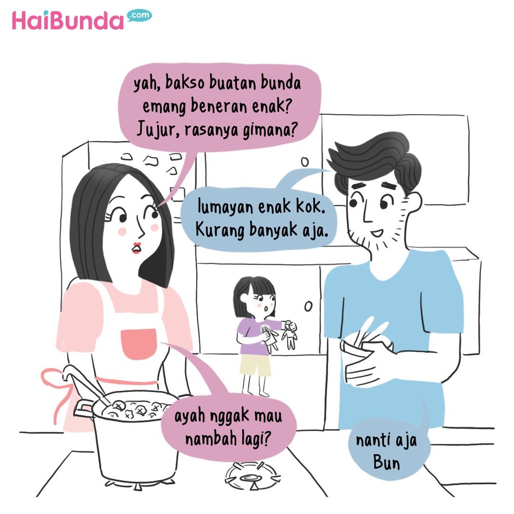 Siapa sangka, bakso bikinan Bunda bisa bikin ayah dan kakak melting. Masakan Bunda apa nih yang bikin kakak dan ayah melting?