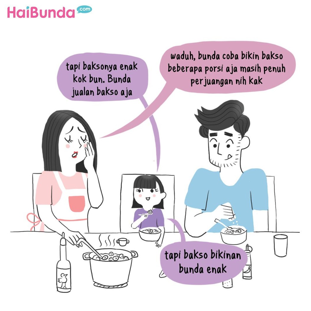 Siapa sangka, bakso bikinan Bunda bisa bikin ayah dan kakak melting. Masakan Bunda apa nih yang bikin kakak dan ayah melting?