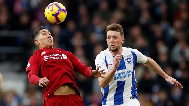 Brighton vs Liverpool berakhir imbang tanpa gol pada babak pertama pertandingan lanjutan Liga Inggris di Stadion American Express Community, Sabtu (12/1).