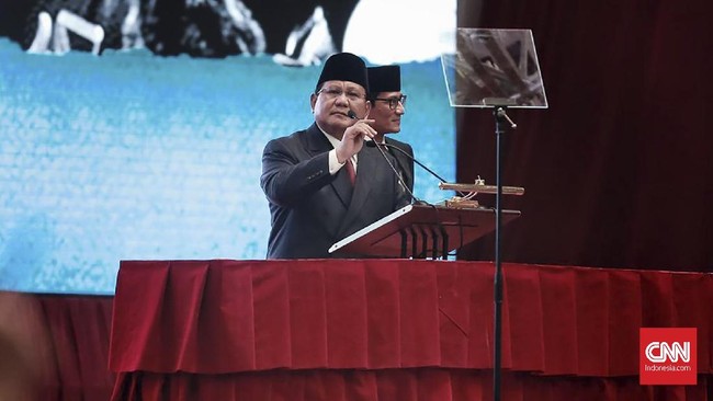 Saat menyampaikan Pidato Kebangsaan malam ini JCC, calon presiden nomor urut 02 Prabowo Subianto memaparkan lima fokus nasional bila memenangkan Pilpres 2019.