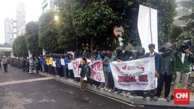 Mahasiswa Gelar Demo di Lokasi Debat Perdana Capres 2019