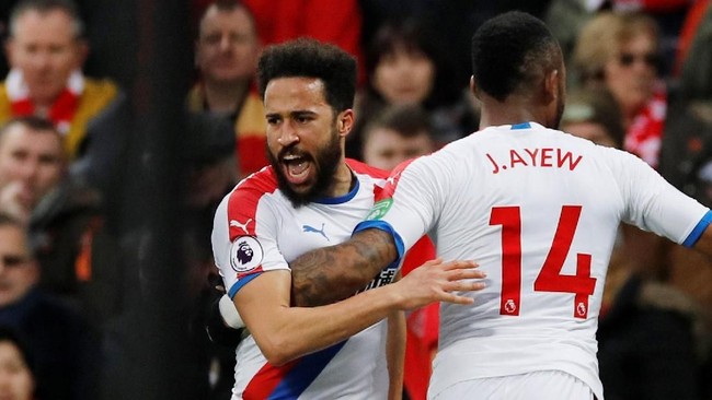 Liverpool tertinggal 0-1 dari Crystal Palace pada laga pekan ke-23 Liga Inggris 2018/2019 yang berlangsung di Stadion Anfield, Sabtu (19/1).