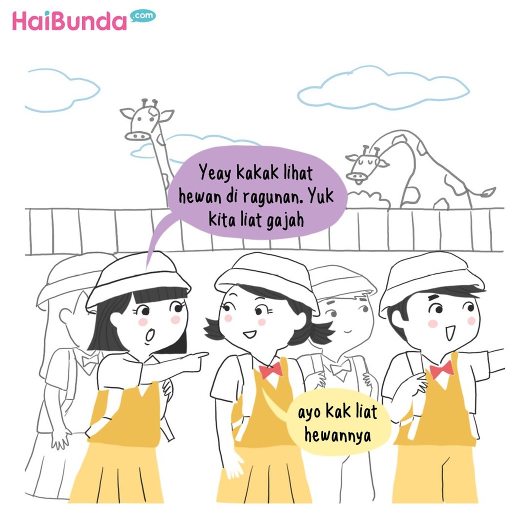 Ada cerita lucu apa sih, Bun saat berkunjung ke kebun binatang? Ada yang takut ketemu gajah, singa, harimau atau justru monyet nggak ni?