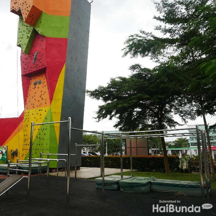 <p>Setelah belajar beternak dan menanam padi, anak juga bisa diasah nih motoriknya, lewat kegiatan outdoor seperti panjat tebing dan area bermain lain.</p>