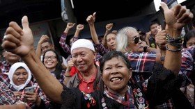 FOTO : Suka Cita Pendukung Sambut Kebebasan Ahok
