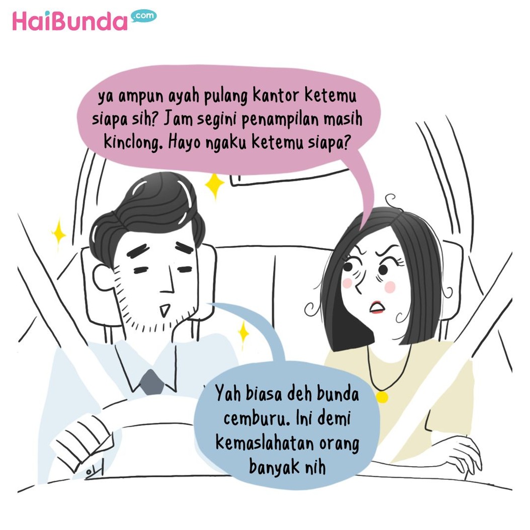 Penampilan ayah beda banget dan bikin Bunda jealous nih. Memang kenapa ya Bunda jealous alias cemburu?