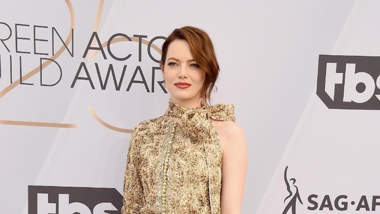 LOS ANGELES, CA - JANUARY 27:  Emma Stone attends the 25th Annual Screen ActorsÂ Guild Awards at The Shrine Auditorium on January 27, 2019 in Los Angeles, California. 480645  (Photo by Gregg DeGuire/Getty Images for Turner)