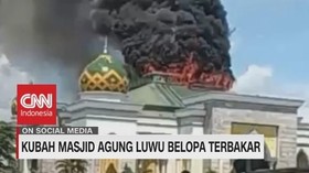 Kubah Masjid Agung Luwu Belopa Terbakar
