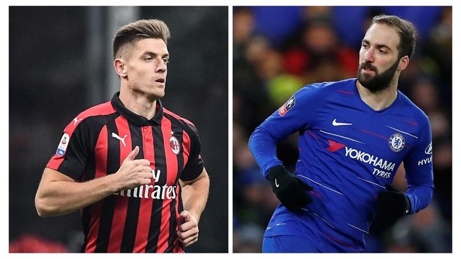 Krzysztof Piatek mendapat pujian selangit pada debutnya bersama AC Milan sementara Gonzalo Higuain di Chelsea malah diolok-olok suporter.