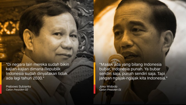 Prabowo Subianto dan Joko Widodo.