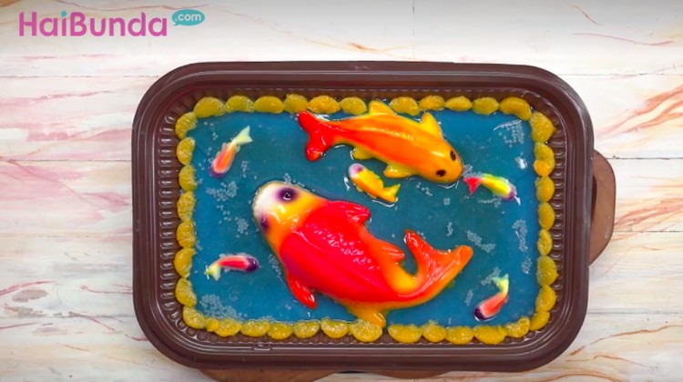  Resep Puding Ikan Koi  Dessert Meriah Lucu di Tahun Baru 