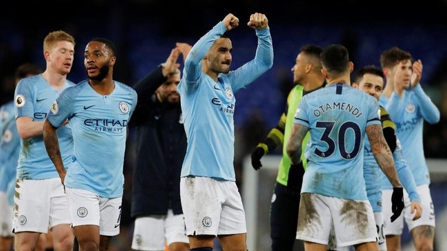 Manchester City menang atas Everton 2-0 di Liga Primer Inggris, berikut lima fakta menarik kemenangan The Citizens.