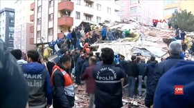 VIDEO: Insiden Apartemen Runtuh di Istanbul Telan Korban Jiwa