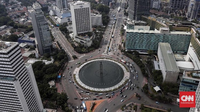 Kondisi di kawasan MH Thamrin, Wahid Hasyim dan KH Mas Mansyur terpantau kondusif pada pagi ini.