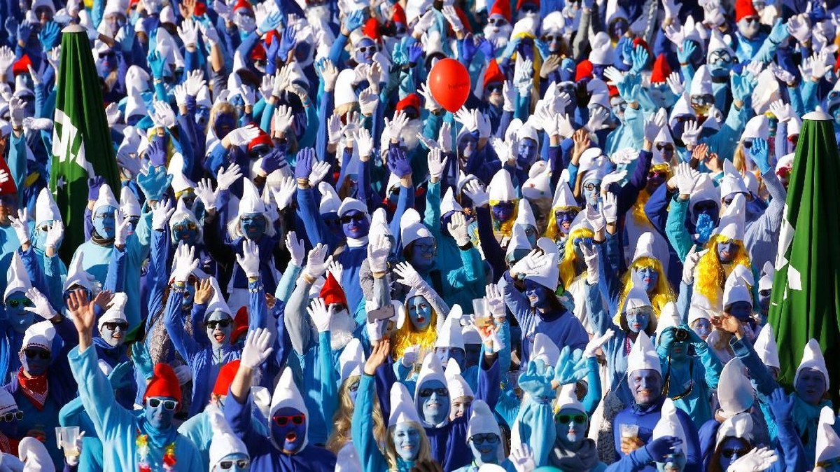 FOTO: 'Lautan' Smurf Birukan Jerman