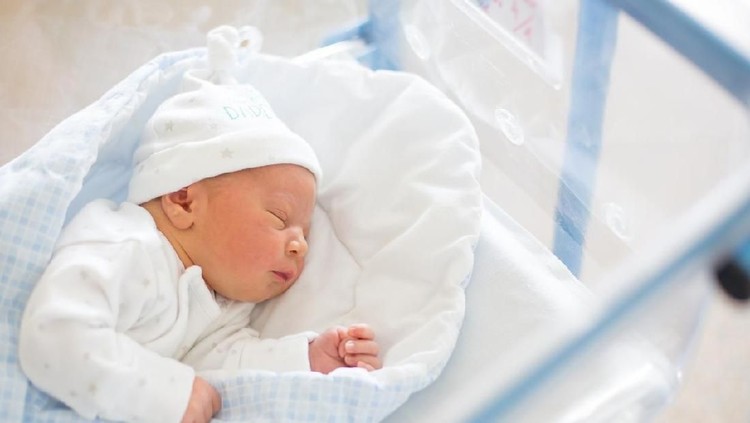 Ilustrasi bayi laki-laki New born baby Catch my little finger