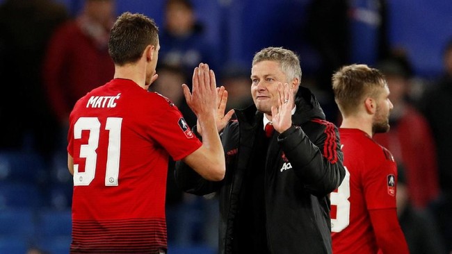 Manajer Manchester United Ole Gunnar Solskjaer membidik final Piala FA usai mengalahkan Chelsea 2-0 di babak kelima di Stadion Stamford Bridge, Selasa (19/2).