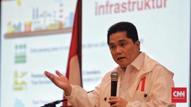 KETUA Tim Kampanye Nasional (TKN) Jokowi-Ma'ruf, Erick Thohir menjadi penbicara dalam diskusi  bertema “Mengapa Harus Memilih?” yang diselenggarakan Alumni Theresia Bersatau. Jakarta, Sabtu, 23 Februari 2019.