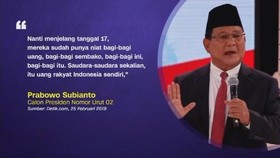 Prabowo: Ada Elite Bagi-bagi Uang