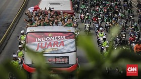 FOTO: Arak-arakan Juara Timnas Indonesia U-22