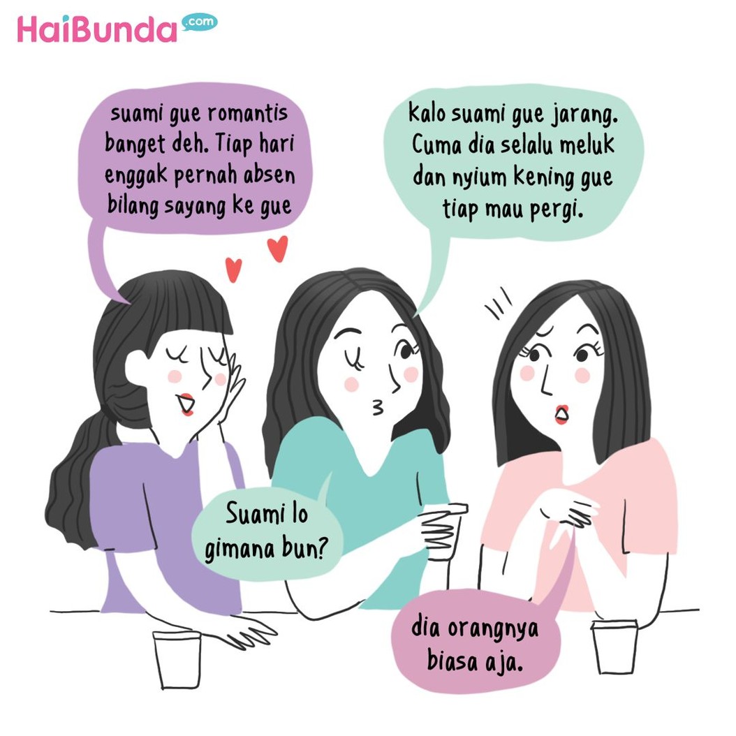 Ayah di komik ini punya cara tersendiri untuk menunjukkan rasa sayangnya ke Bunda. Kalau suami Bunda biasanya menunjukkan rasa sayang dengan cara apa nih?