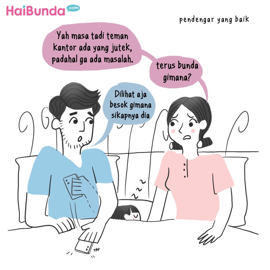 Ayah di komik ini punya cara tersendiri untuk menunjukkan rasa sayangnya ke Bunda. Kalau suami Bunda biasanya menunjukkan rasa sayang dengan cara apa nih?