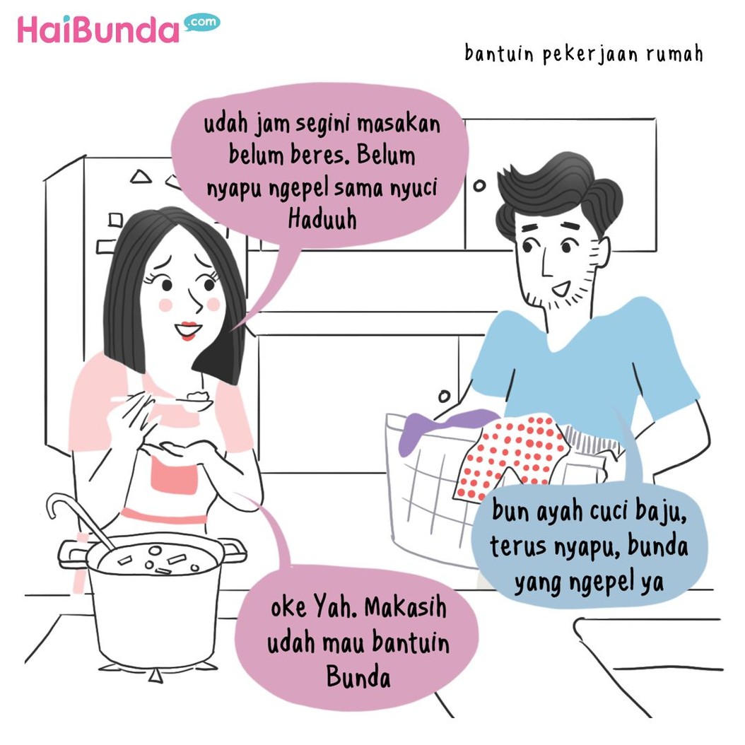 Ayah di komik ini punya cara tersendiri untuk menunjukkan rasa sayangnya ke Bunda. Kalau suami Bunda biasanya menunjukkan rasa sayang dengan cara apa nih?
