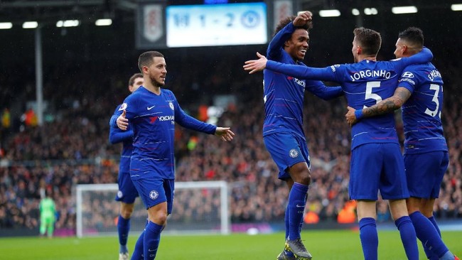 Chelsea meraih kemenangan 2-1 atas Fulham dalam lanjutan Liga Inggris di Stadion Craven Cottage, Minggu (3/3) malam waktu Indonesia barat.