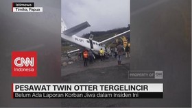 Pesawat Twin Otter Tergelincir