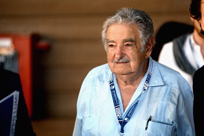 BOLOGNA, ITALY - AUGUST 29: Former President of Uruguay Pepe Mujica during his visit at FICO Agri-Food Park on August 29, 2018 in Bologna, Italy. (Photo by Roberto Serra/Iguana Press/Getty Images)