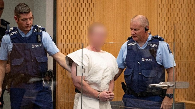 Terdakwa Brenton Harrison Tarrant menyampaikan pembelaan melalui kuasa hukumnya dalam sidang lanjutan di Selandia Baru.