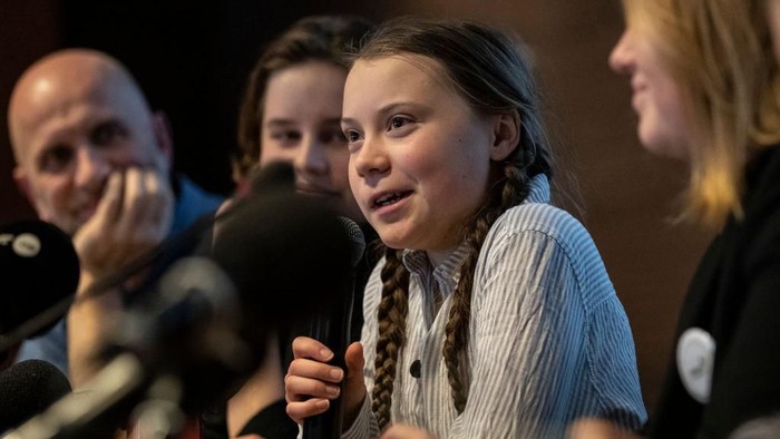 BRUSSELS, BELGIUM - FEBRUARY 21: Greta Thunberg, climate activist attends 7th Brussels youth climate march on February 21, 2019 in Brussels, Belgium. (Photo by Maja Hitij/Getty Images)
