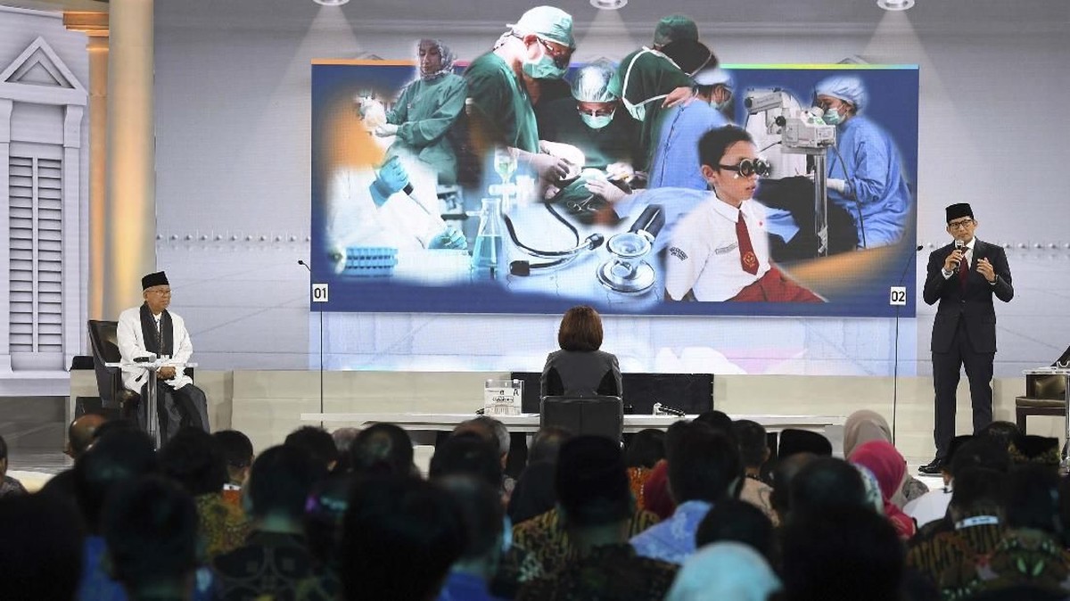 FOTO: Suasana Debat Cawapres, Ma'ruf Versus Sandiaga
