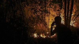 FOTO : Berjibaku Memadamkan Karhutla di Riau