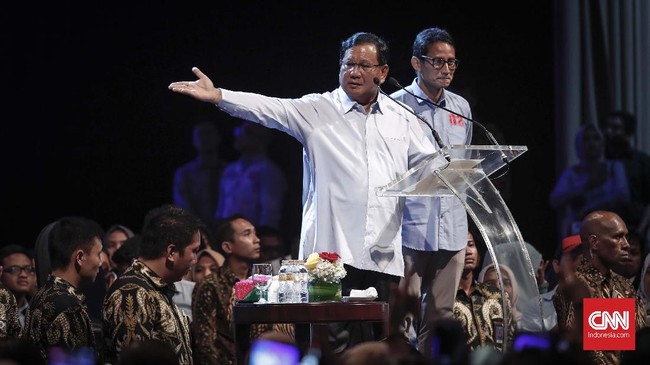 Saat bertemu para pengusaha, Prabowo Subianto menyebut beberapa orang yang akan masuk kabinetnya jika terpilih menjadi presiden pada Pilpres 2019.