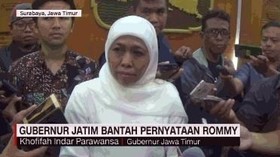 Gubernur Jatim Khofifah Bantah Pernyataan Rommy