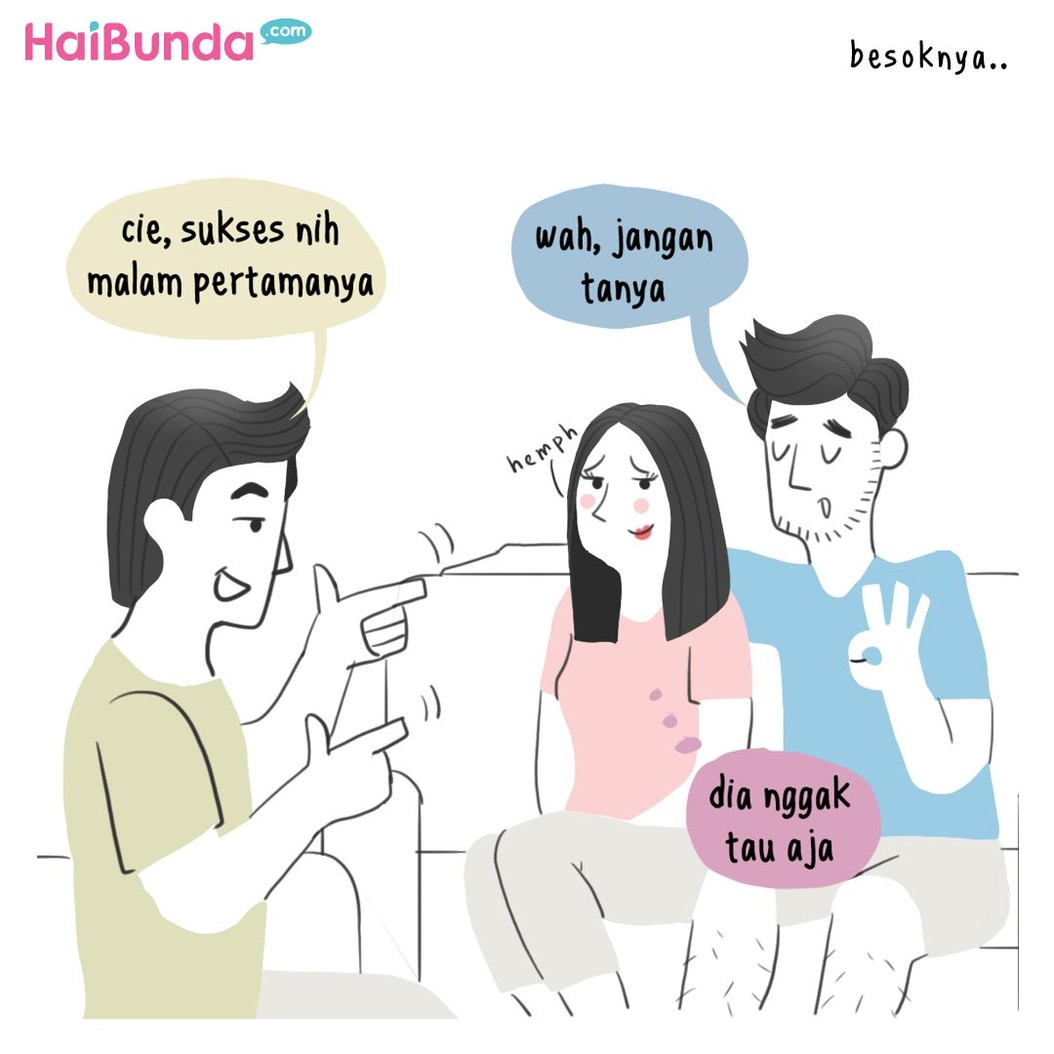 Kejadian tak terduga dialami Ayah dan Bunda di komik ini saat malam pertama. Bunda dan Ayah punya cerita tak terlupakan atau tak terduga saat malam pertama?