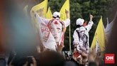 FOTO: Kampanye Terbuka Perdana Jokowi dan Prabowo Kampanye terbuka Pilpres 2019 dimulai hari ini, Minggu (24/3). Jokowi memilih kampanye di Banten, sementara Prabowo menggelar acara di Manado, Sulawesi Utara.