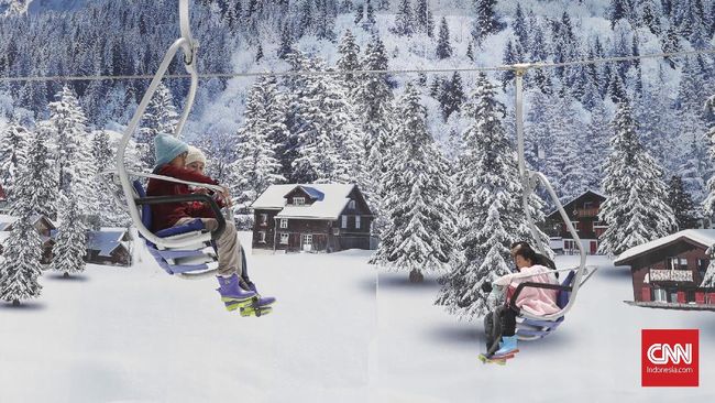 Anda dapat mengunjungi Trans Snow World untuk menikmati sensasi dingin salju layaknya di Eropa saat libur Lebaran.