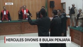 Hercules Divonis 8 Bulan Penjara