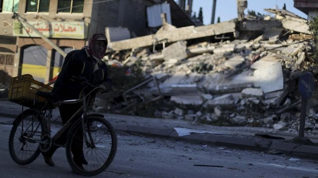 FOTO: Puing-Puing di Jalur Gaza Saksi Bisu Amuk Israel