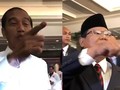 VIDEO: Beda Gaya Jokowi dan Prabowo Sapa Media Sebelum Debat