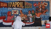 FOTO: Mural Pemilu 2019 Mural Pemilu 2019 digelar untuk mensosialisasikan Pemilu 2019 sekaligus mengajak masyarakat untuk berperan menyumbangkan suara demi masa depan bangsa.
