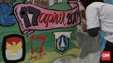 FOTO: Mural Pemilu 2019 Mural Pemilu 2019 digelar untuk mensosialisasikan Pemilu 2019 sekaligus mengajak masyarakat untuk berperan menyumbangkan suara demi masa depan bangsa.