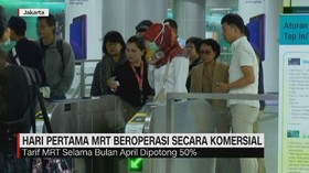VIDEO: Hari Pertama MRT Beroperasi Secara Komersial