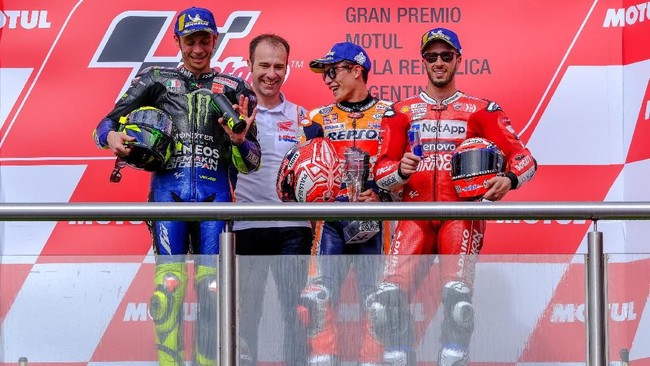 Pebalap Repsol Honda Marc Marquez tidak menganggap Valentino Rossi sebagai rival paling berbahaya dalam perebutan gelar juara dunia MotoGP 2019.