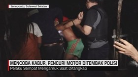 VIDEO: Door! Pencuri Motor Ditembak Polisi