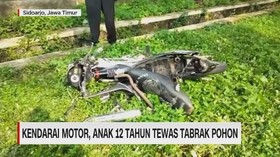 VIDEO: Kendarai Motor, Anak 12 Tahun Tewas Tabrak Pohon